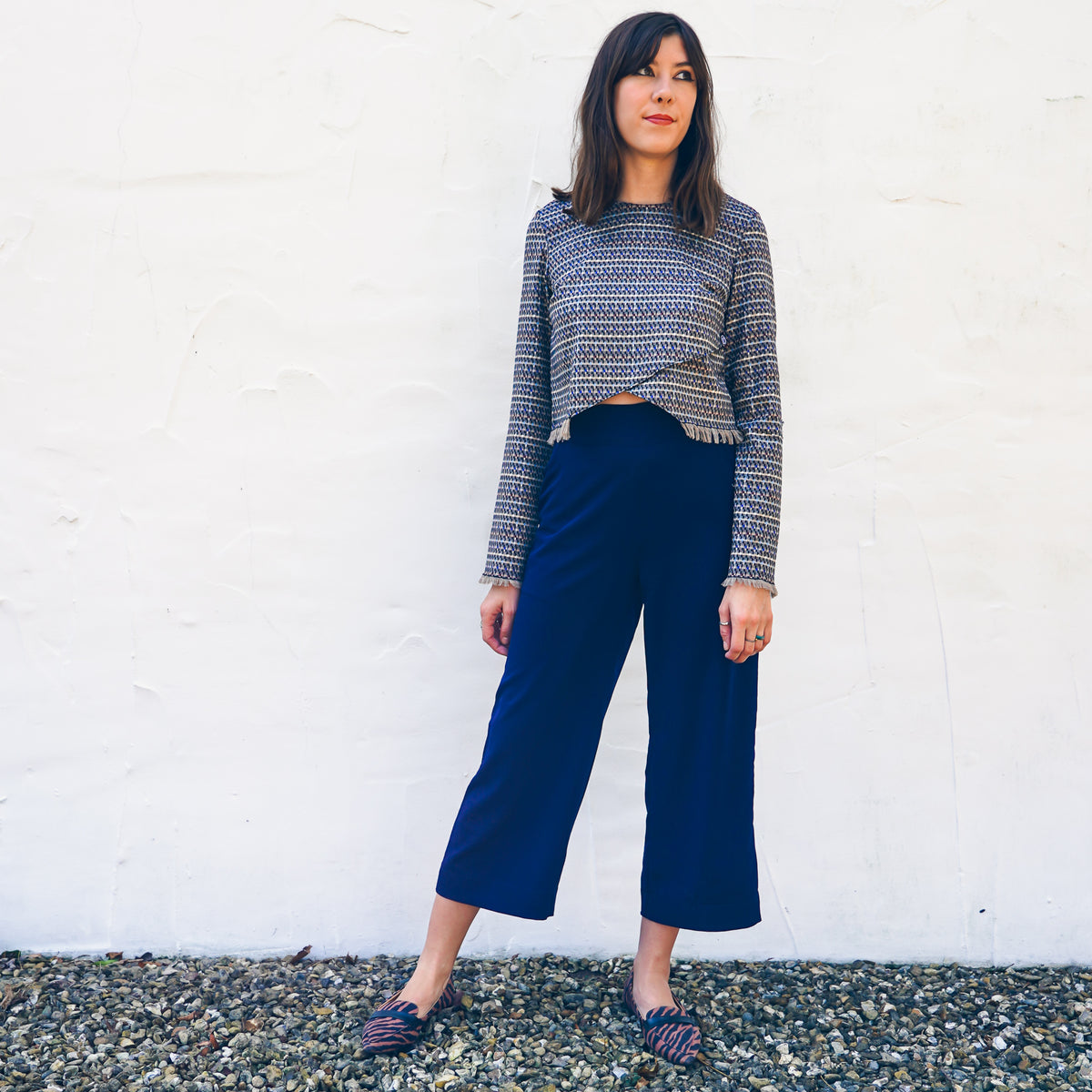 Blue culottes clearance outfit