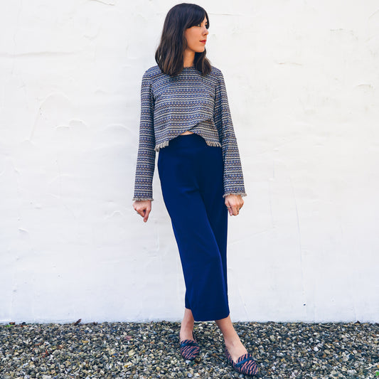 Blue Fringe Top